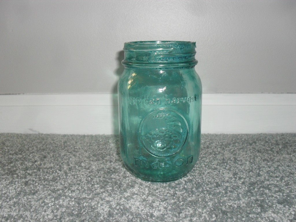 Blue colored bake mason jar
