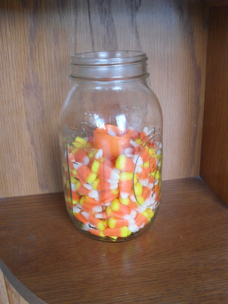 Candy corn mason jar