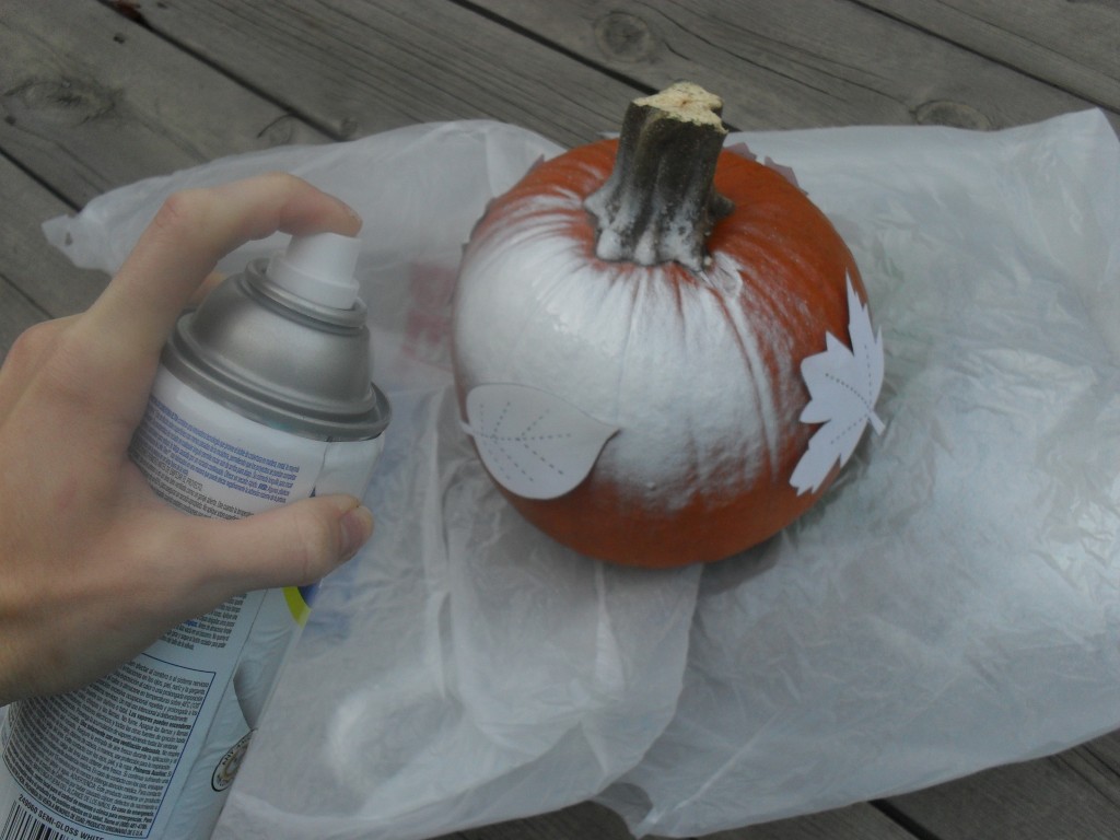 spray painted pumpkin