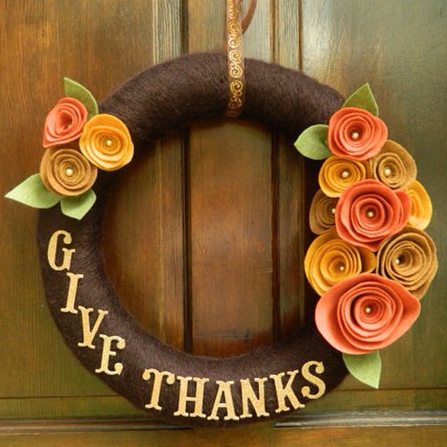 Wreaths complement any Holiday. This ‘Give Thanks’ wreath is perfect to welcome all to your home