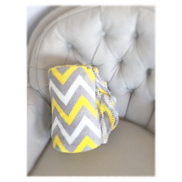 This chevron blanket is the perfect match to my grey chair