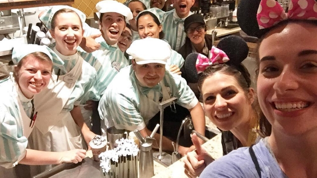 When you are the last customers of the day and take a selfie with all the cast members! ??