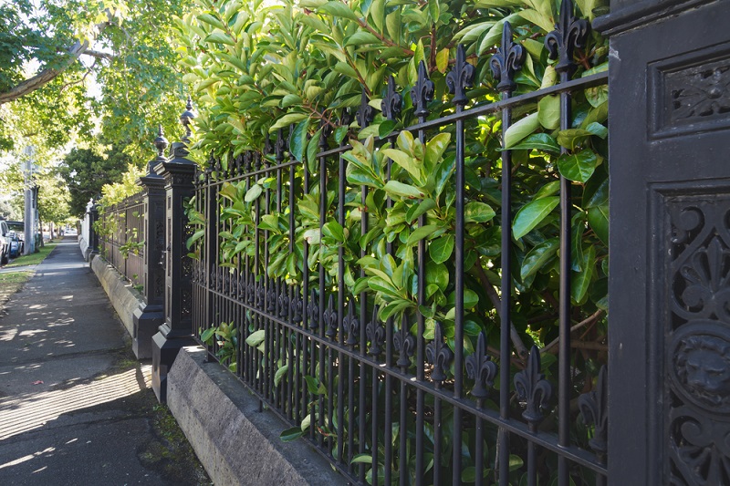 gate fencing black iron secure