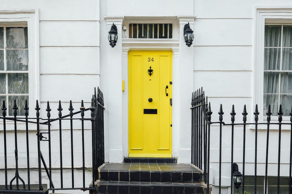 Protect Your Home From Intruders yellow front door