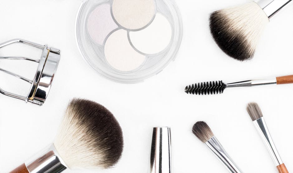 Mineral Makeup brushes on white background