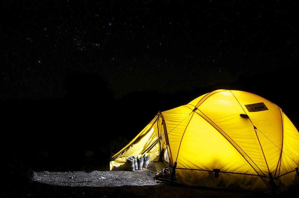 DIY camping hacks at night