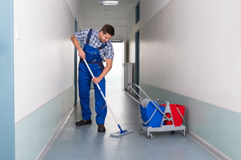 school cleaning tips mopping hallway