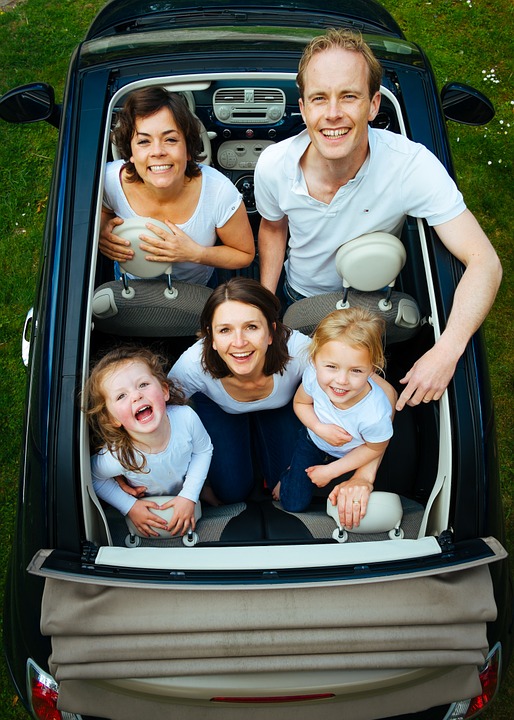 home prep family on vacation in car