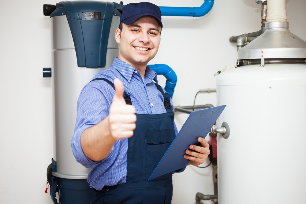 Hot Water man giving thumbs up