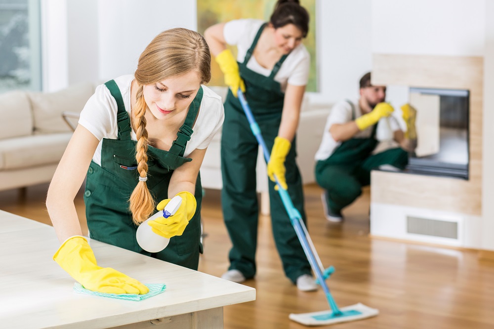 Professional Cleaning Services women scrubbing