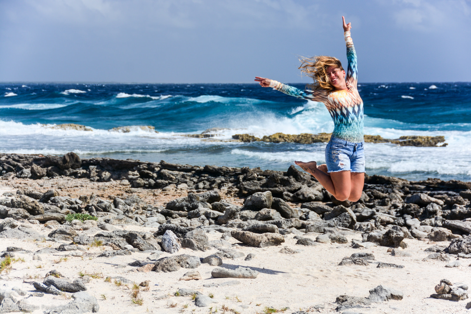 Beach Wear jumping for joy