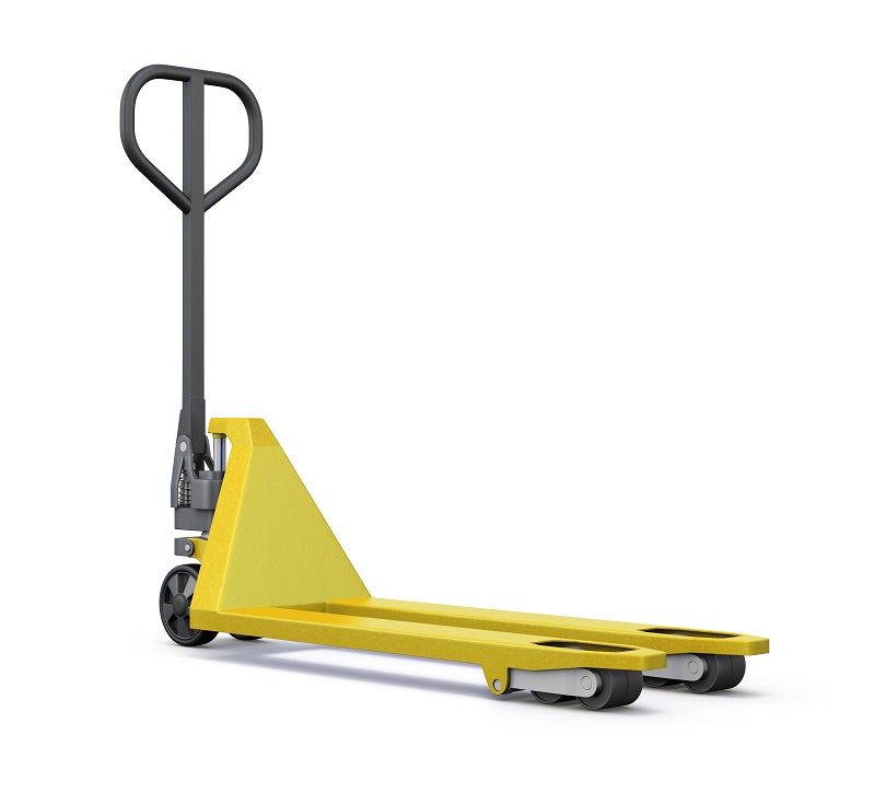 Forklifts yellow on white background