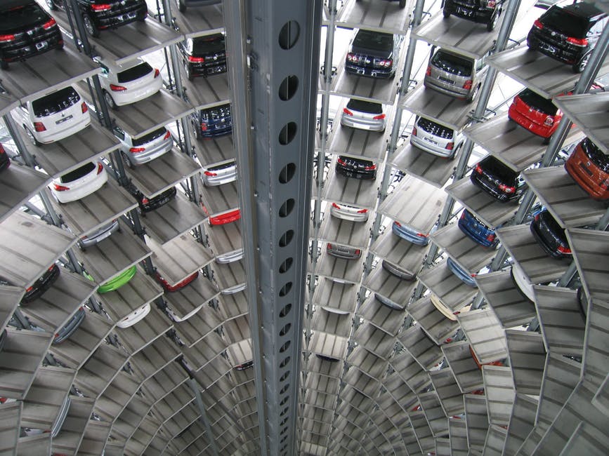 Car Insurance shopping online parking garage of cars