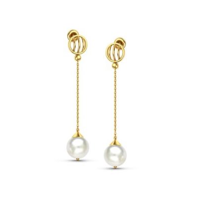 Jaali Pearl Gold Earrings