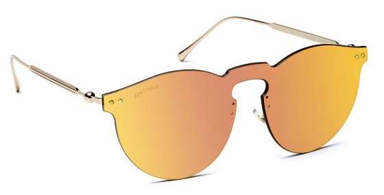 Gold Round Fastrack Women Sunglasses
