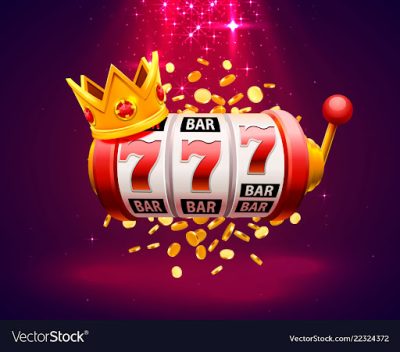 King slots 777 banner casino on the red background. Vector illustration